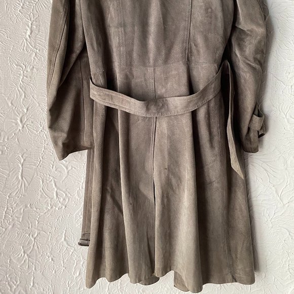 Leather Attic Grey Suede Coat with Fur Lining - Size 42 - Picture 4 of 5